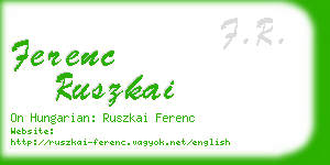 ferenc ruszkai business card